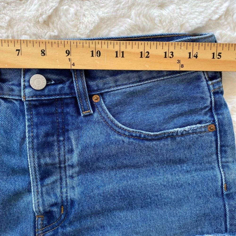 BDG Denim‎ Shorts Women 28 Blue High Rise Button Fly Distressed Cuffed Festival